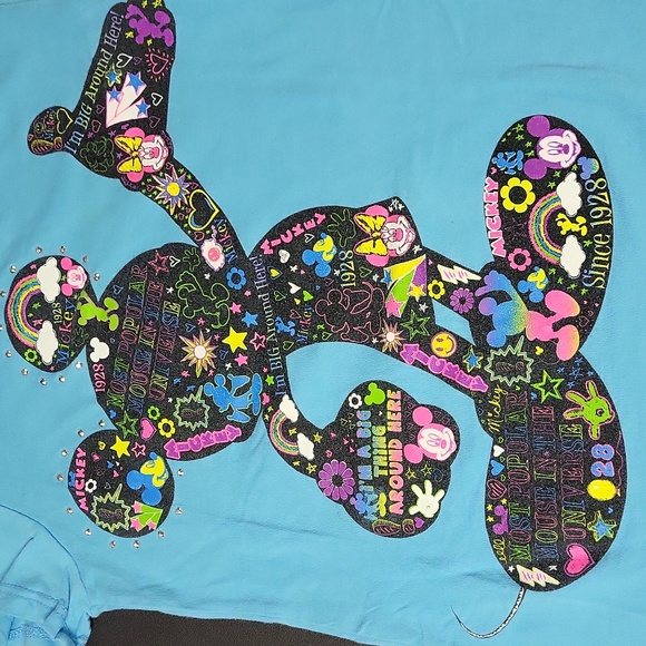 Disney Lt Blue Mickey Mouse T-shirt - Picture 2 of 2